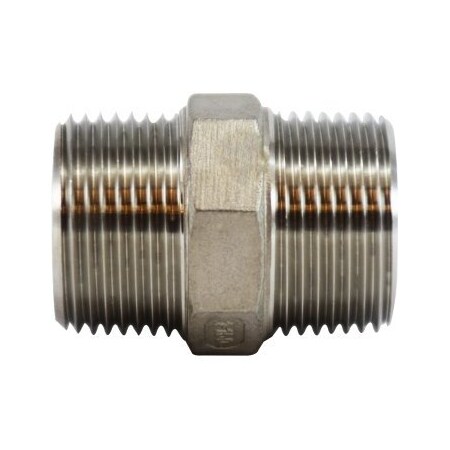 Midland Industries Hex Nipple, 1 Nominal, NPT, SCH 40STD, 150 psi at 72 deg F150 psi at 366 deg F For Steam, 316 Sta 63725